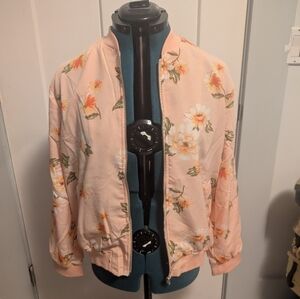Perch By Blu Pepper Pink Floral Bomber Jacket